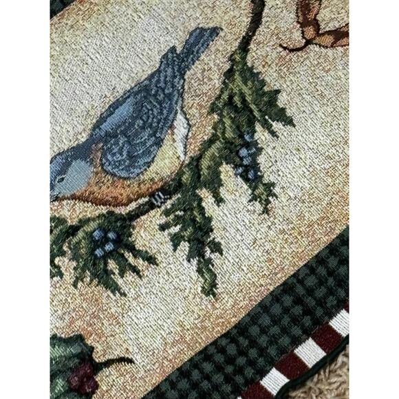 Tapestry Winter Christmas Holiday birds wildlife Cardinal Table Runner 70x13” - Picture 5 of 12